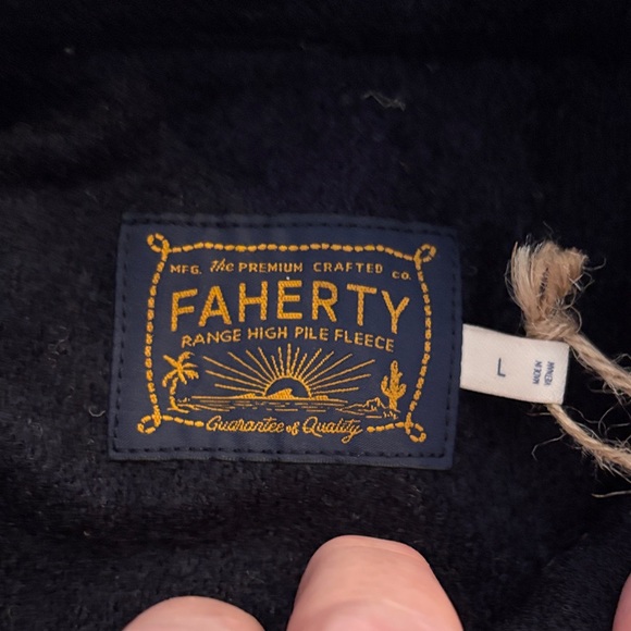 Faherty Men's Dark Blue Range Fleece Lined Shirt Jacket-L - Picture 3 of 13